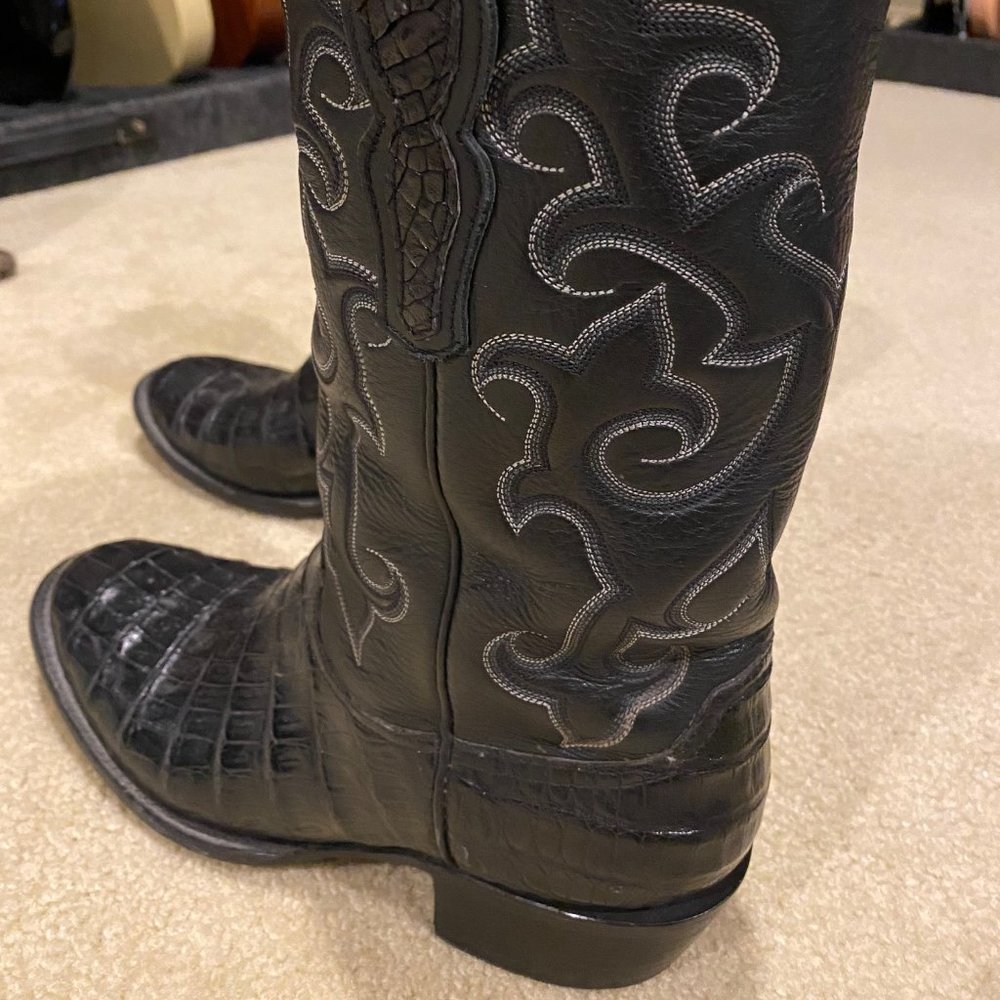 Caboots Smooth Caiman Crocodile Cowboy Boot - Mens